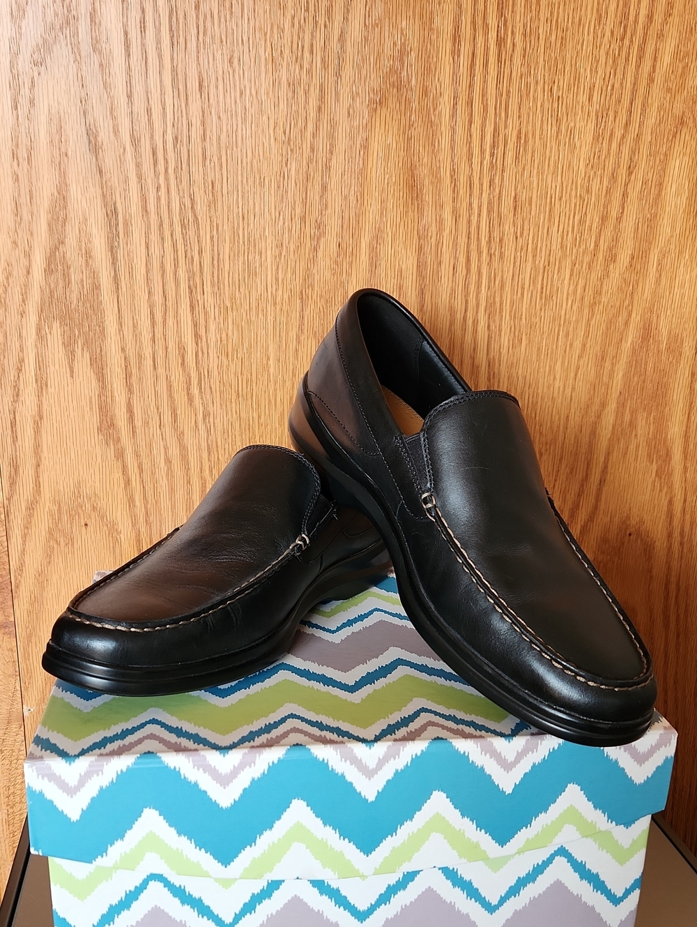 Cole Haan Black Leather Slip-On Loafers